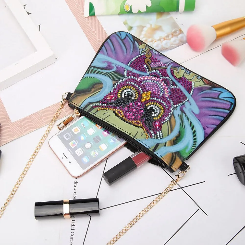 Figured'Art Uil diamond painting tas 18x15 cm PU-leer