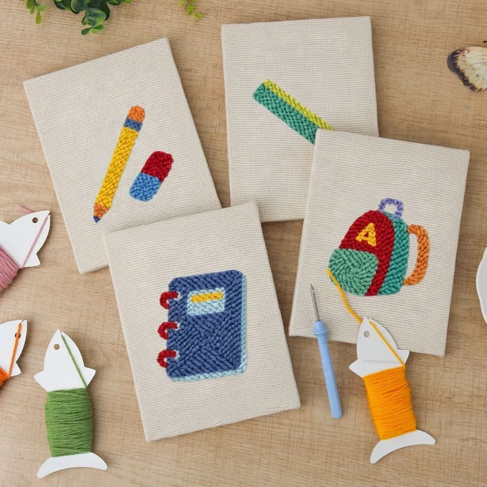 Figured'Art Studie Sfeer punch needle set 4 stuks 15x20 cm