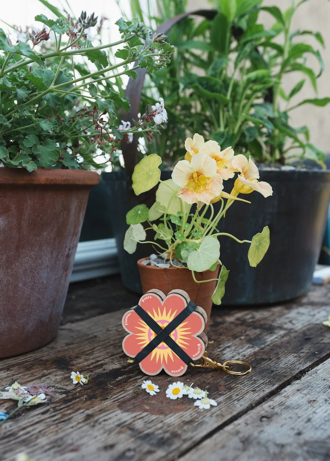 Studio Wald O&P 3 sleutelhanger mini bloemenpers