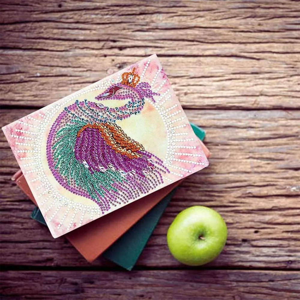 Figured'Art Zwaan diamond painting boek A5 50 pagina's rond