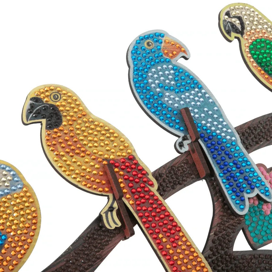 Craft Buddy Crystal Art Exotic Birds houten decoratie 35cm