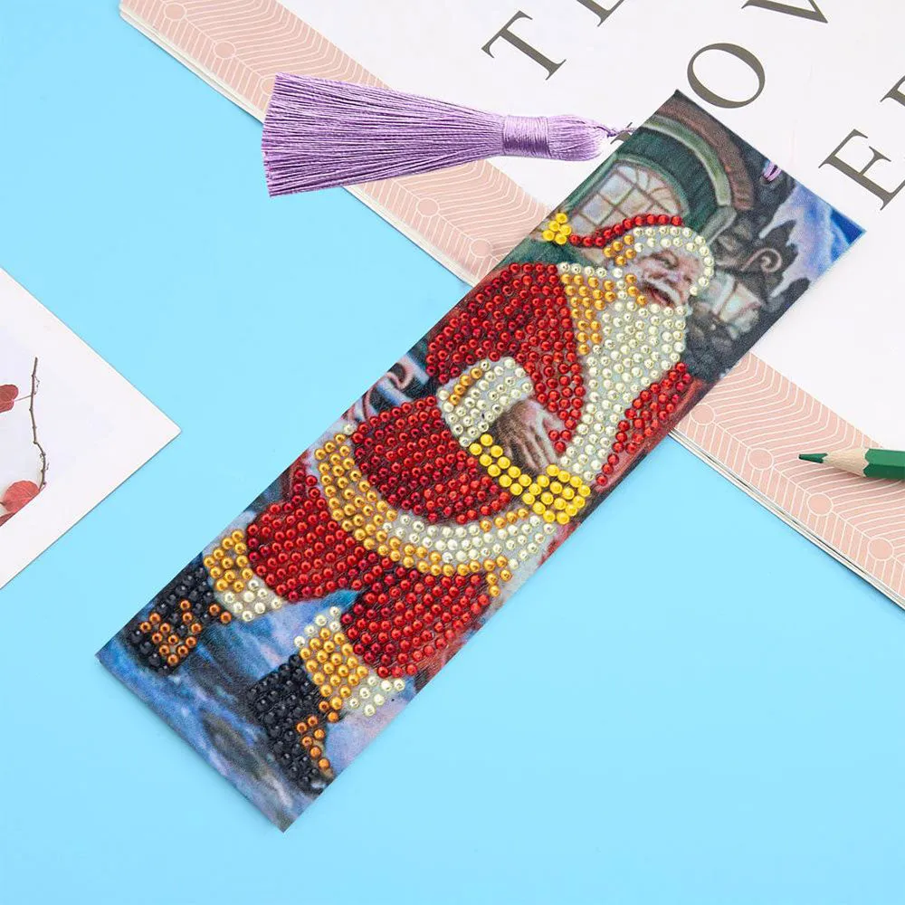 Figured'Art Diamond Painting Bladwijzers Kerstman boekenlegger 21x6cm