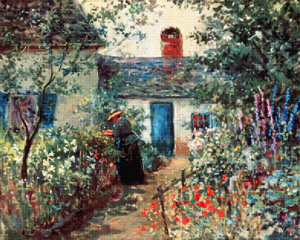Figured'Art The Flower Garden diamond painting 40x50 cm impressionisme