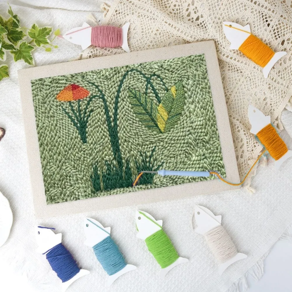 Figured'Art Wilde Weide punch needle pakket met frame 20x30cm