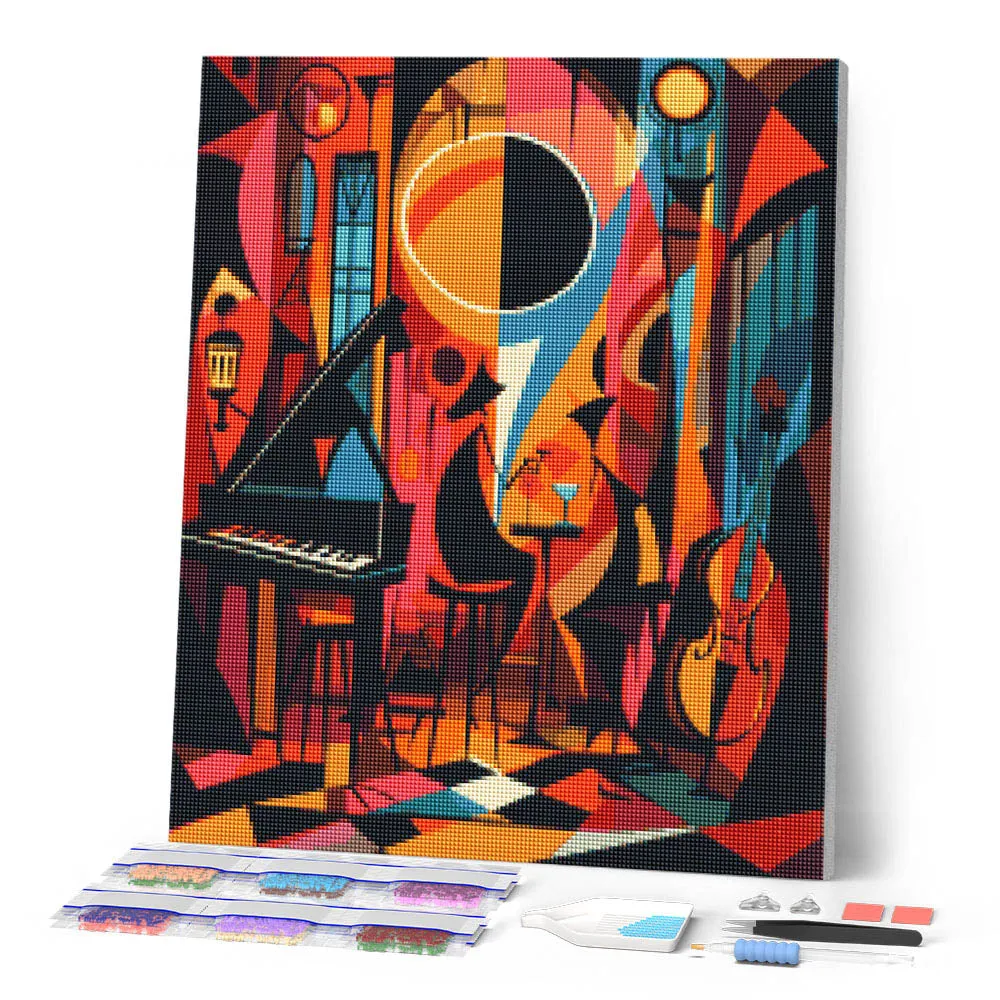 Figured'Art Gedurfd Abstract Jazzclub diamond painting 40x50 cm