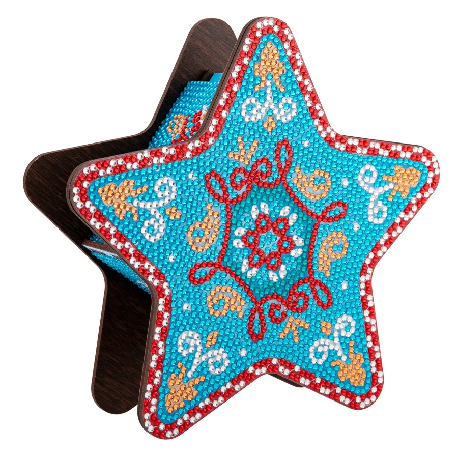 Craft Buddy Crystal Art Festive houten dozen knutselset 2 stuks ster
