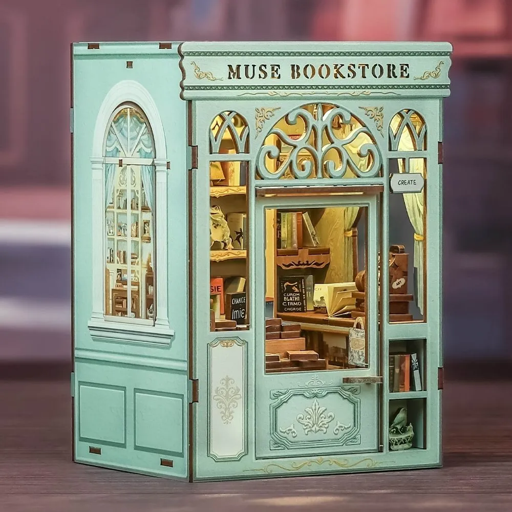 Figured'Art Muse Boekenwinkel book nook bouwpakket led