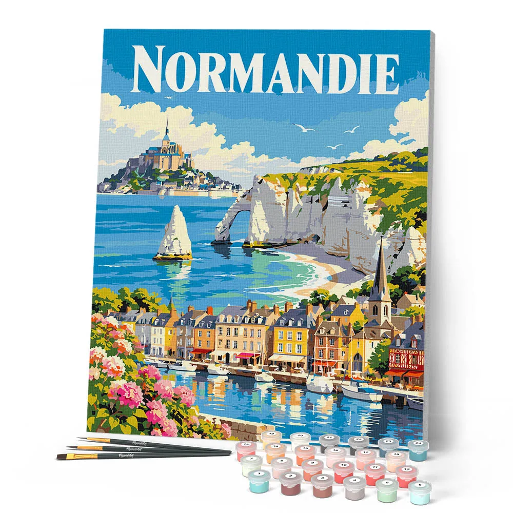 Figured'Art Lente in Normandië schilderen op nummer 40x50cm poster
