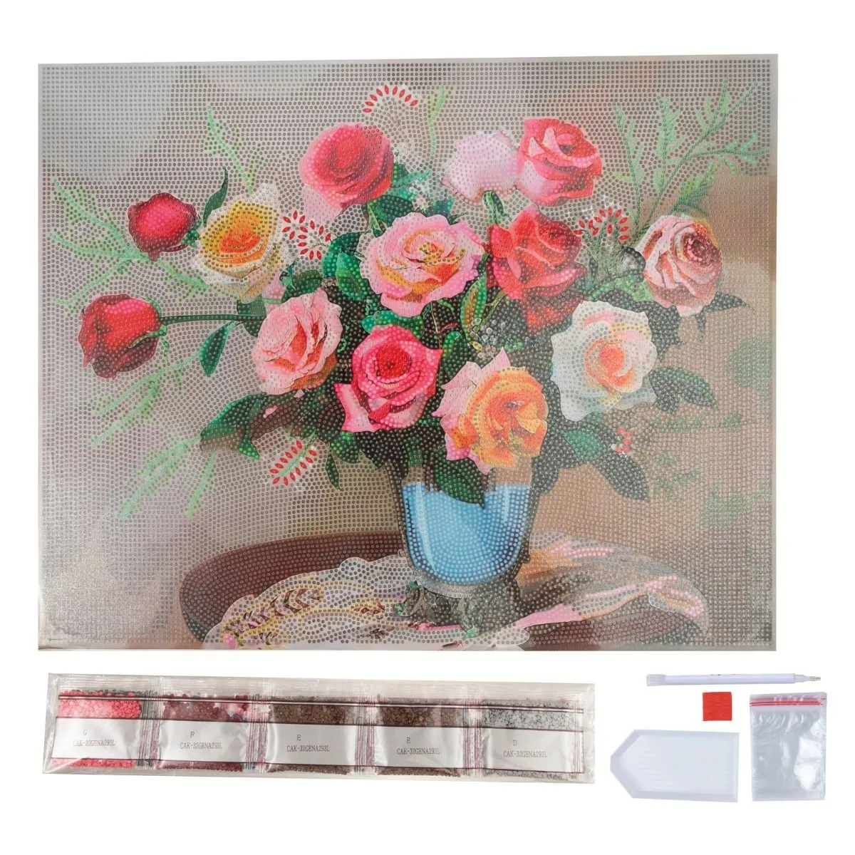 Craft Buddy Crystal Art Vintage Roses canvas kit 40x50cm full