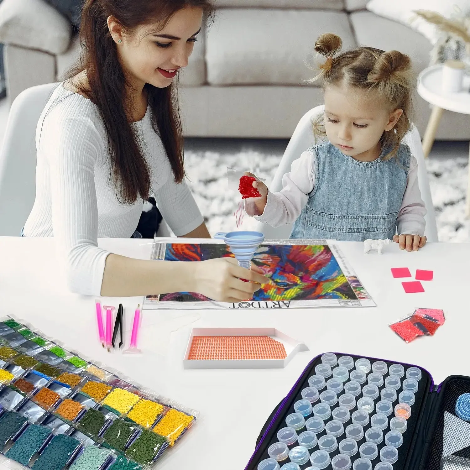 ARTDOT diamond painting steentjes rond 445 kleuren 1000 stuks per zakje