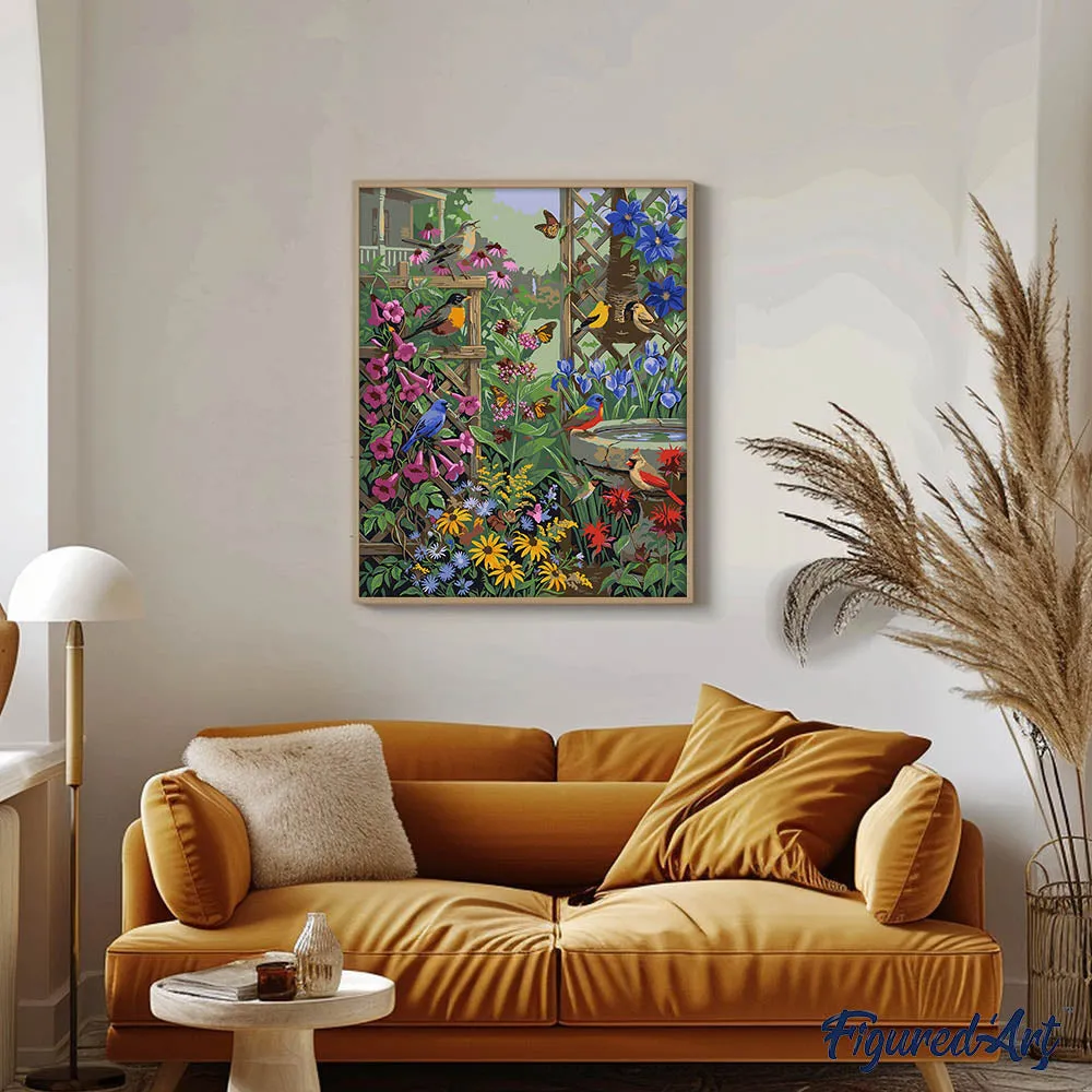 Figured'Art Vleugels tussen de bloemen schilderen op nummer 40x50 cm