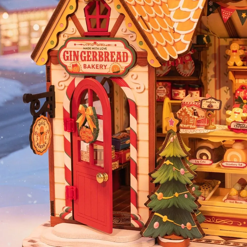 Figured'Art Peperkoekhuisje miniatuurhuisje bouwpakket met led