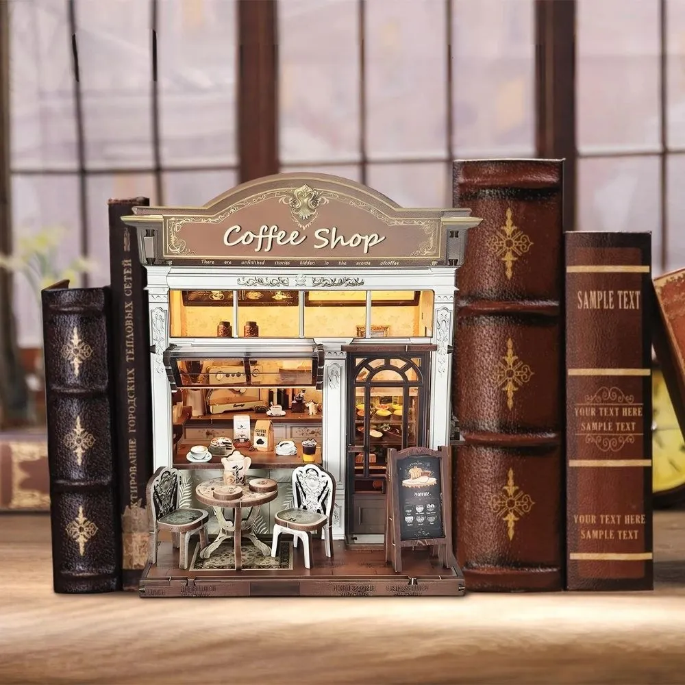 Figured'Art Miniatuurhuisjes Het Koffiehuisje van de Ontmoeting 3D puzzel met led