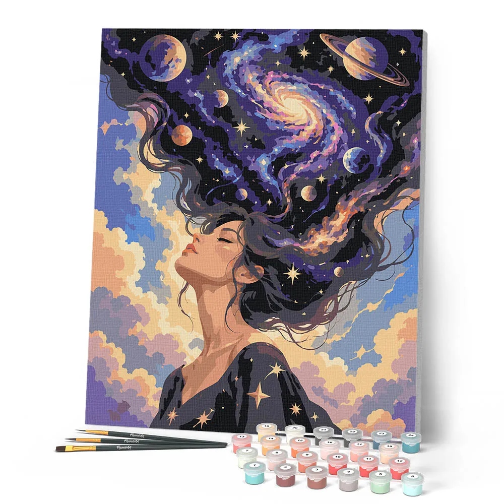 Figured'Art Dromen tussen de Sterren schilderen op nummer 40x50 cm ruimte