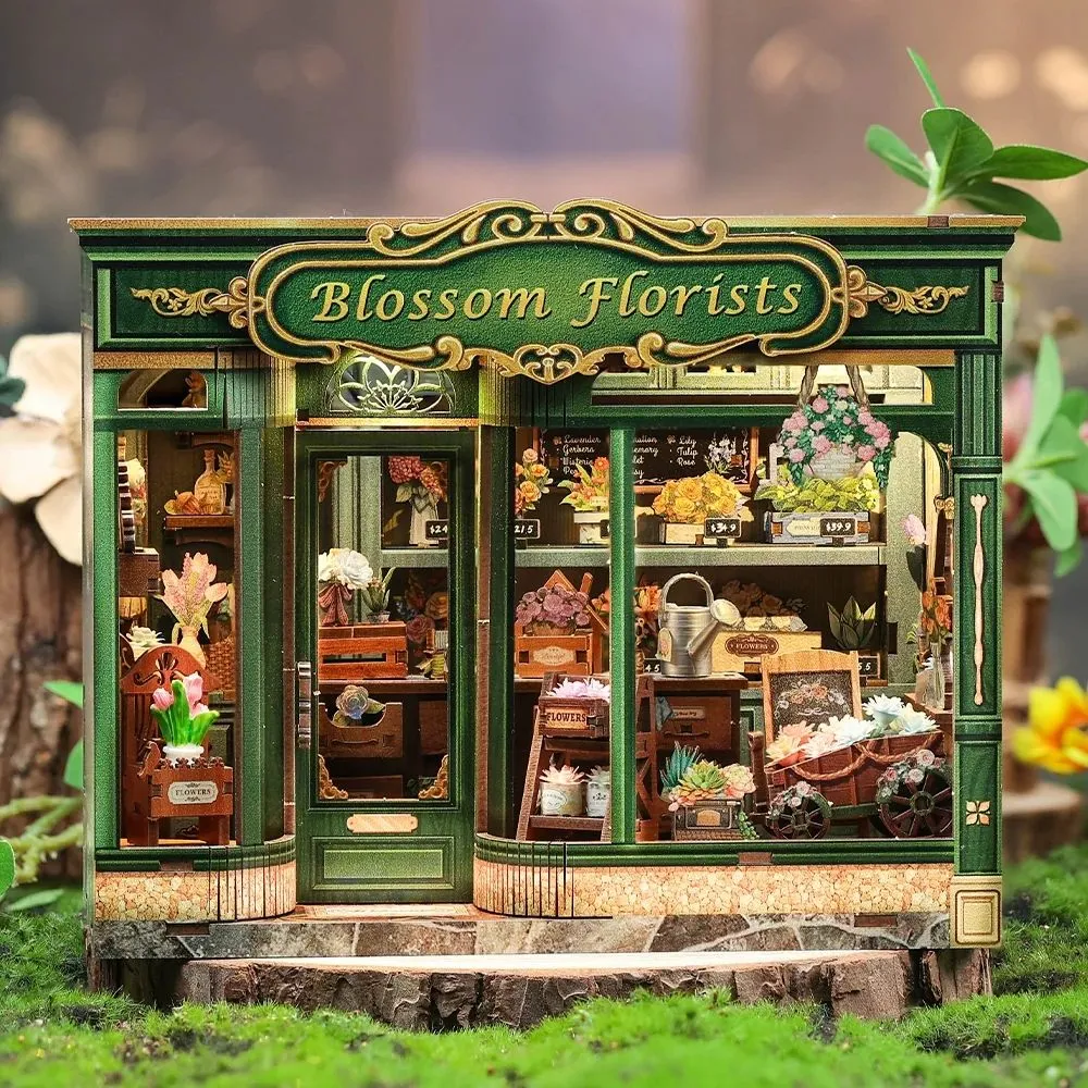 Figured'Art Bloemenwinkel Blossom miniatuurhuisje 17x13x21 cm led