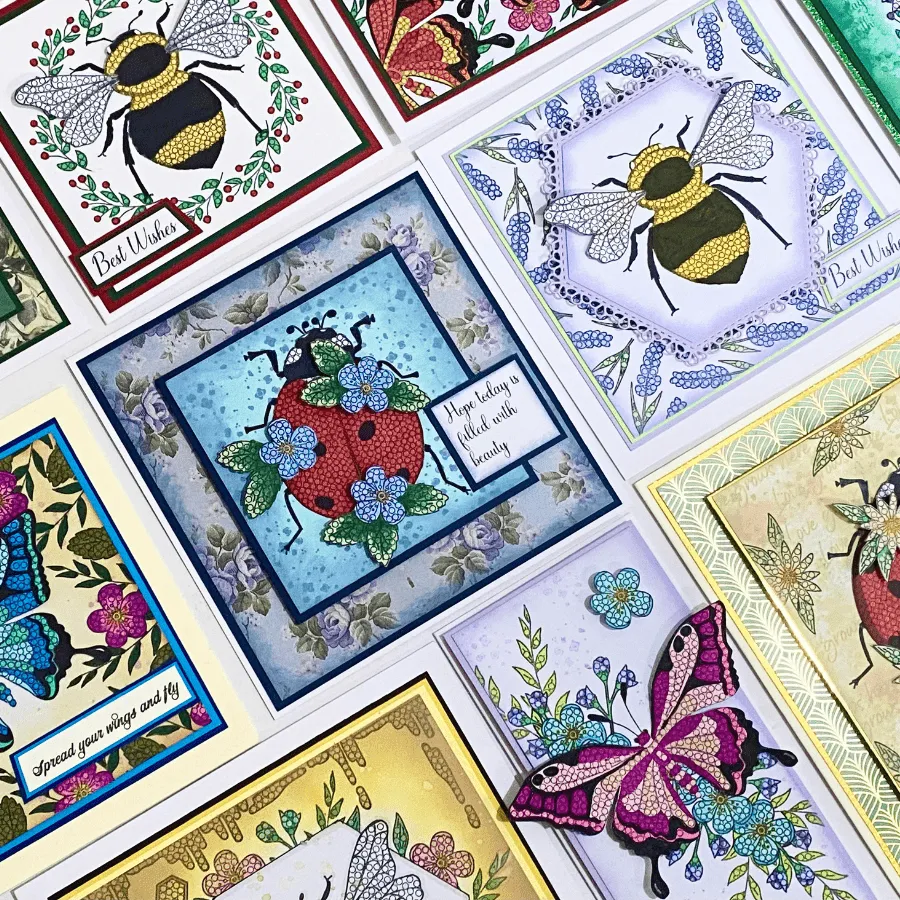 Craft Buddy Crystal Art Botanical Ladybird stempelset A6 lieveheers