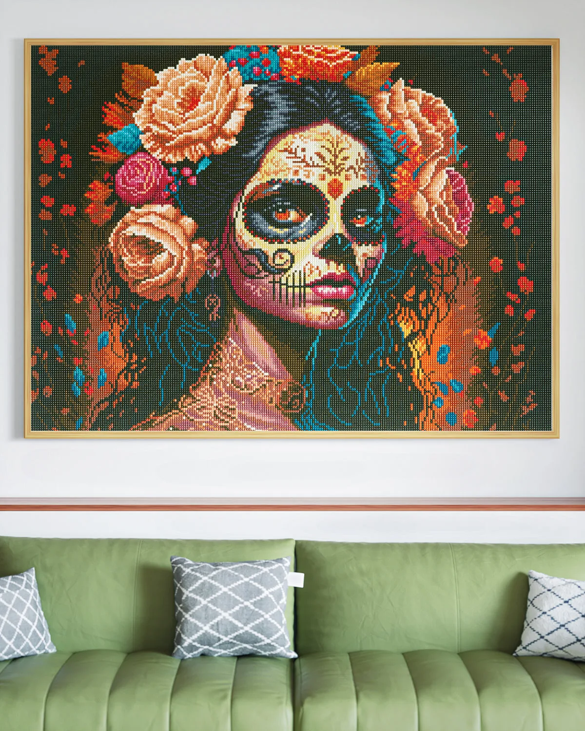 ARTDOT Día de los Muertos diamond painting beginner kit 35x25 fluweel