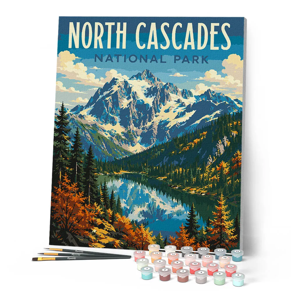 Figured'Art North Cascades National Park schilderen op nummer 40x50 cm