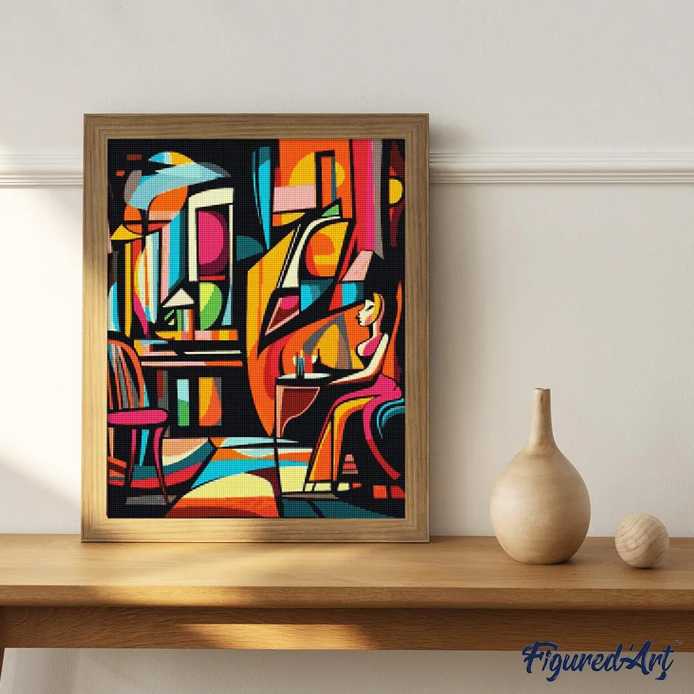 Figured'Art Gedurfd Abstract Café diamond painting 40x50cm full drill