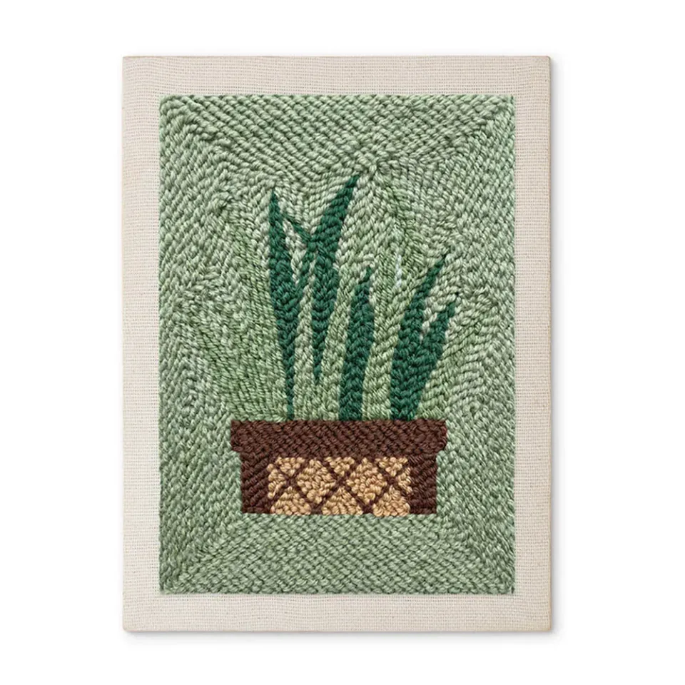 Figured'Art Sansevieria punch needle pakket 20x30 cm met frame
