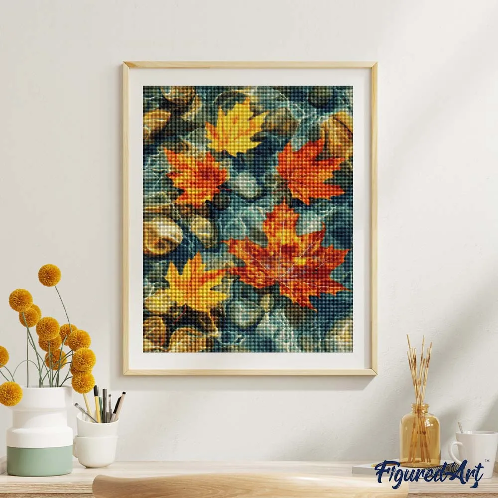 Figured'Art Amberbladeren Diamond Painting 40x50 cm full drill