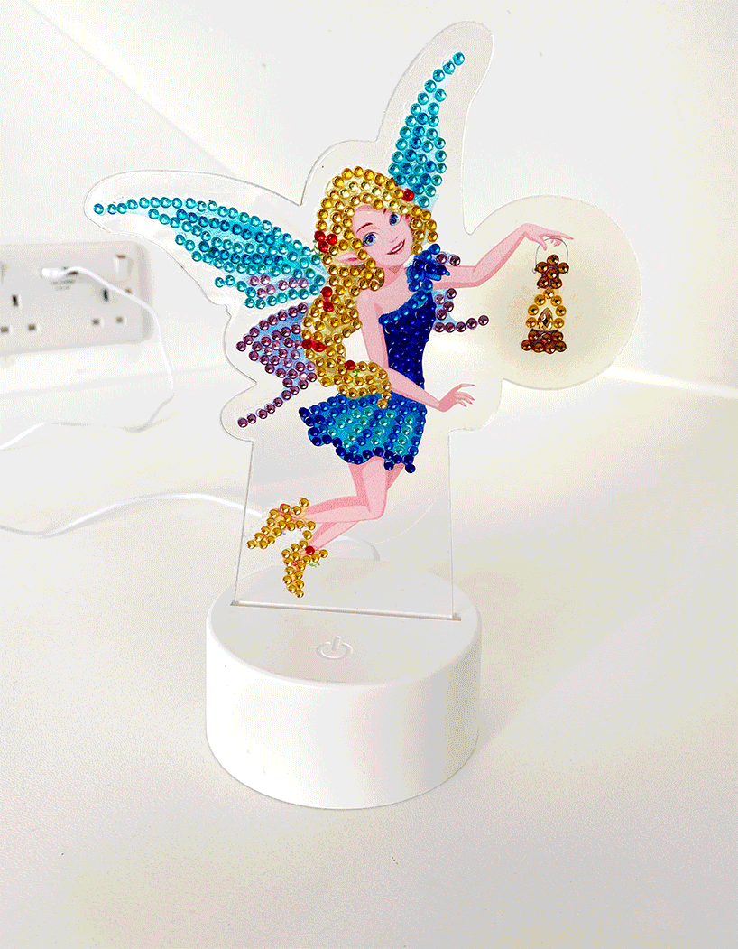 Craft Buddy Crystal Art Fairy with Lantern LED lamp 20 cm met USB
