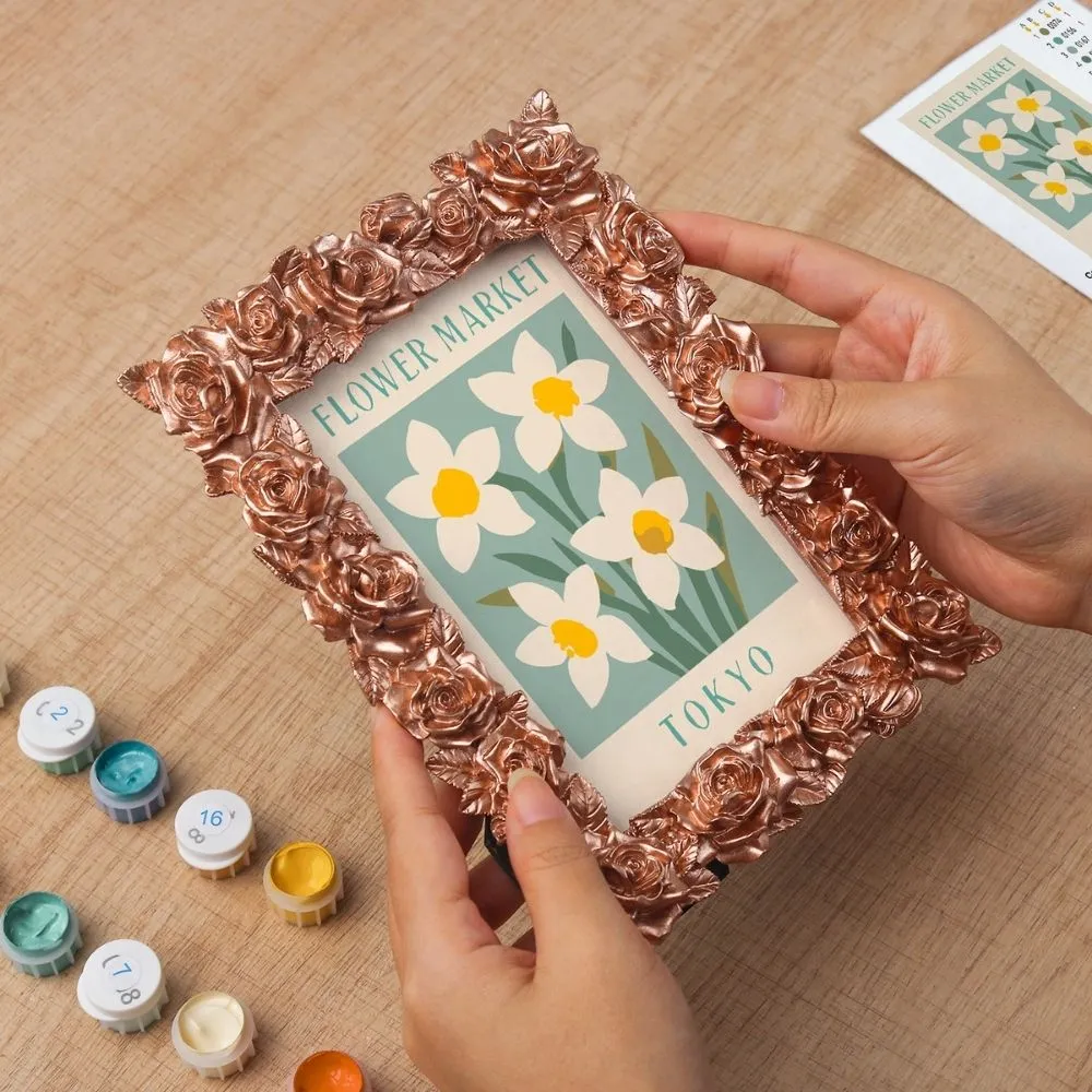 Figured'Art Bloemenmarkt Tokio mini schilderen op nummer 15,7x9,7cm