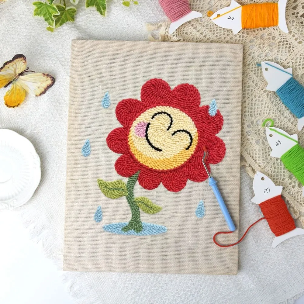 Figured'Art Vreugde op Regenachtige Dag punch needle 20x30 cm