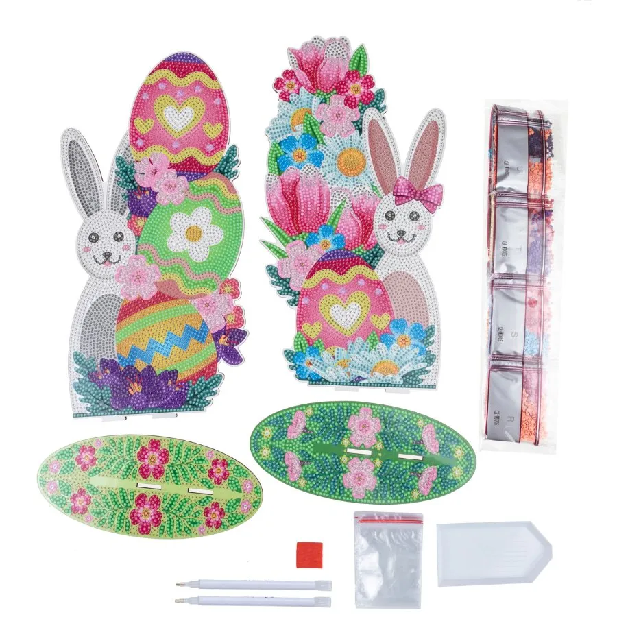 Craft Buddy Crystal Art Easter diamond painting 2 konijnen