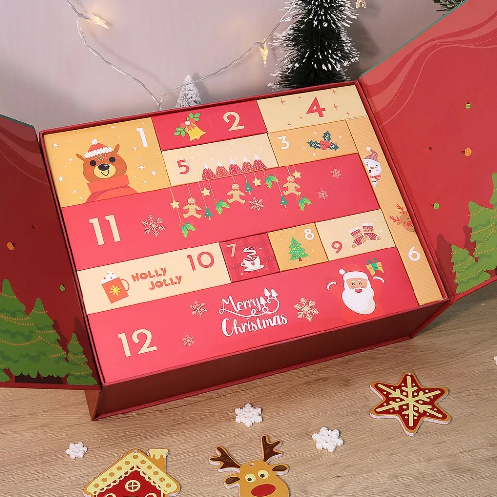Figured'Art Gezellig & Feestelijk schilderen op nummer adventskalender rood 12 deurtjes