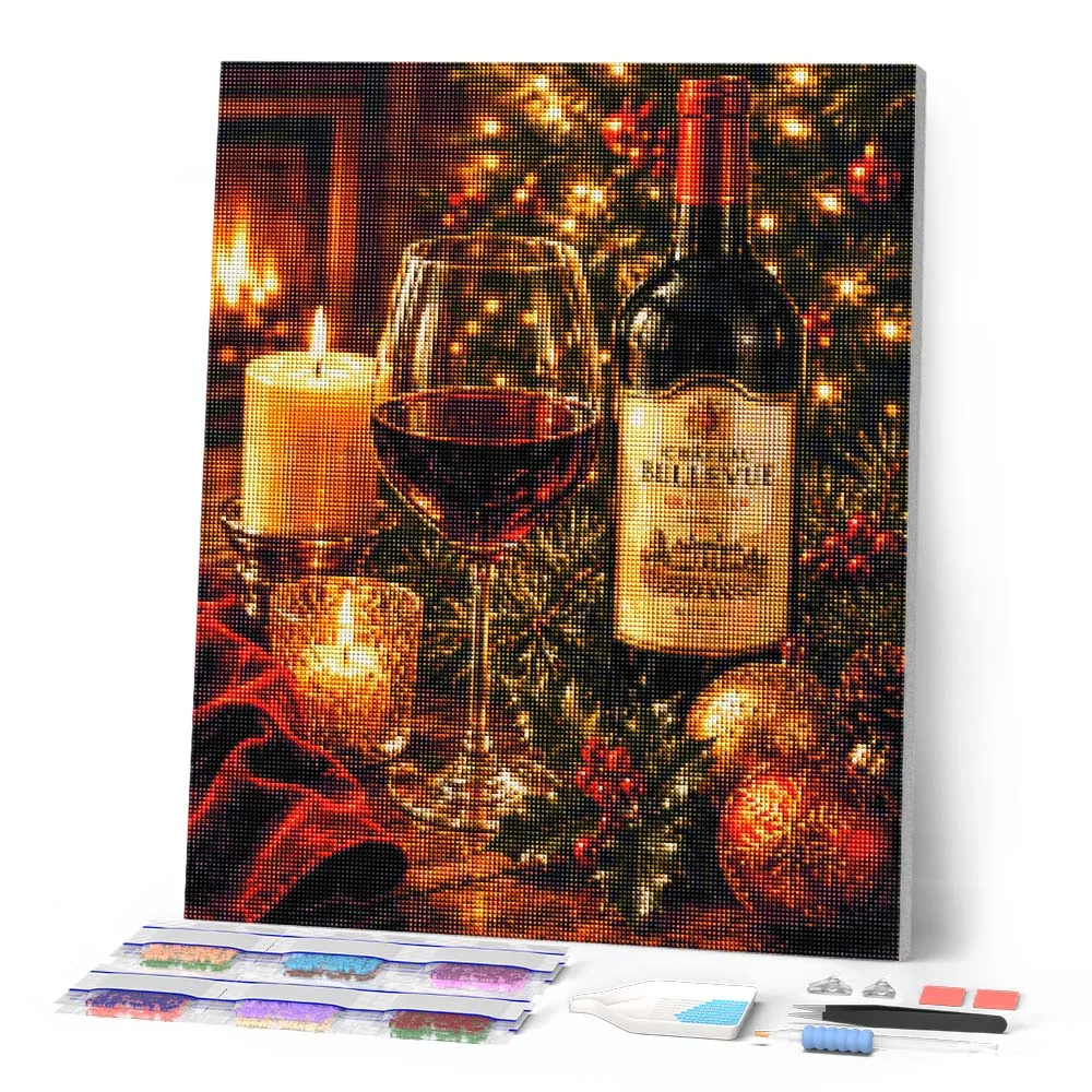 Figured'Art Kersttoost diamond painting 40x50cm vierkant
