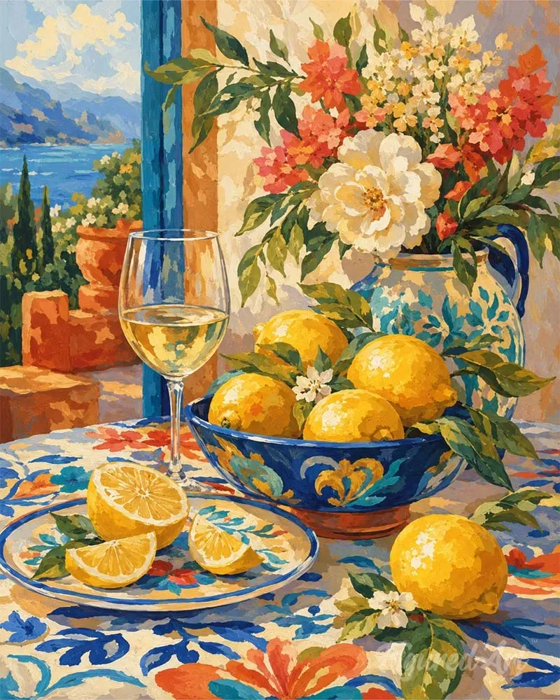 Figured'Art Citrusserenade schilderen op nummer 40x50 cm stilleven