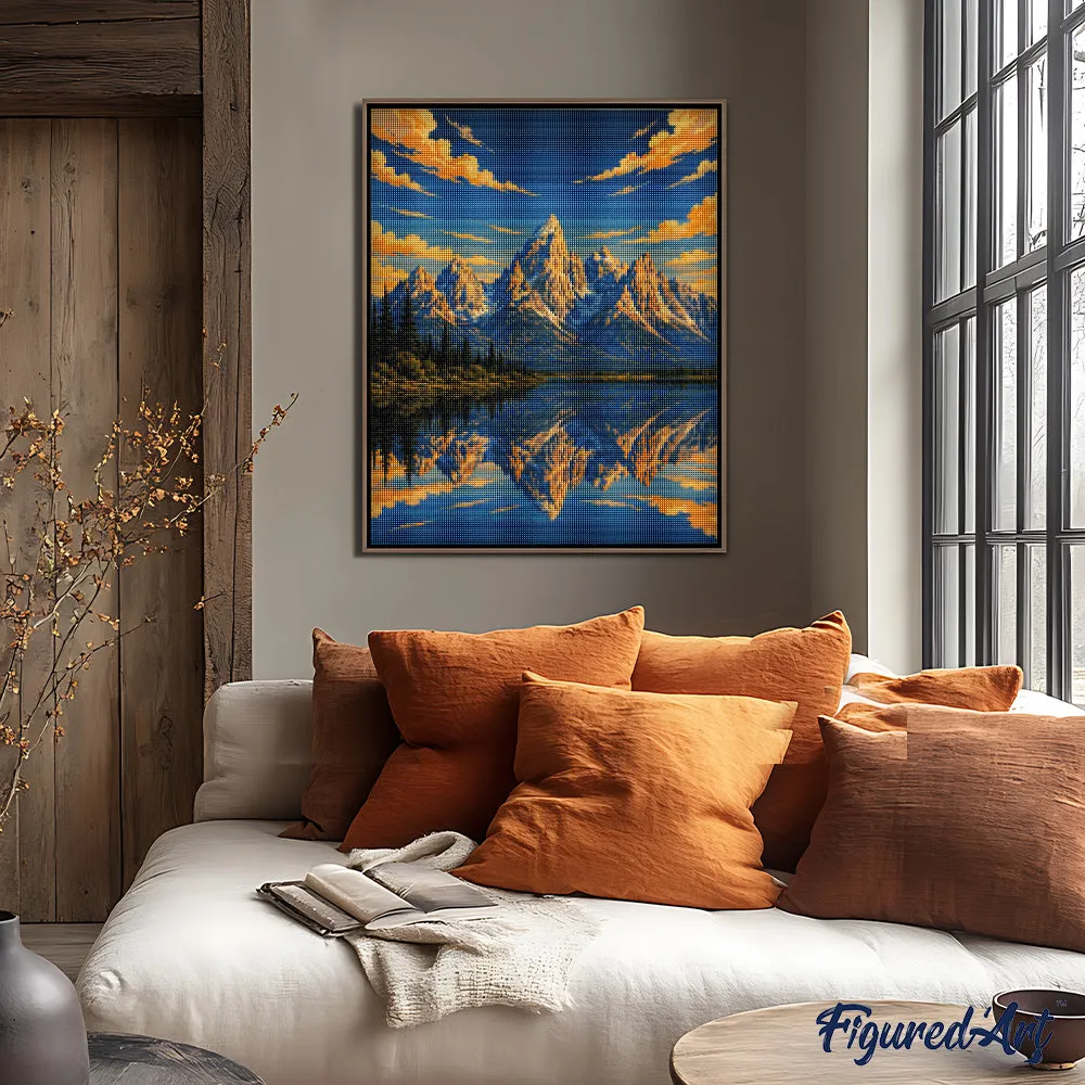 Figured'Art Grand Teton Diamond Painting Wyoming Landschap