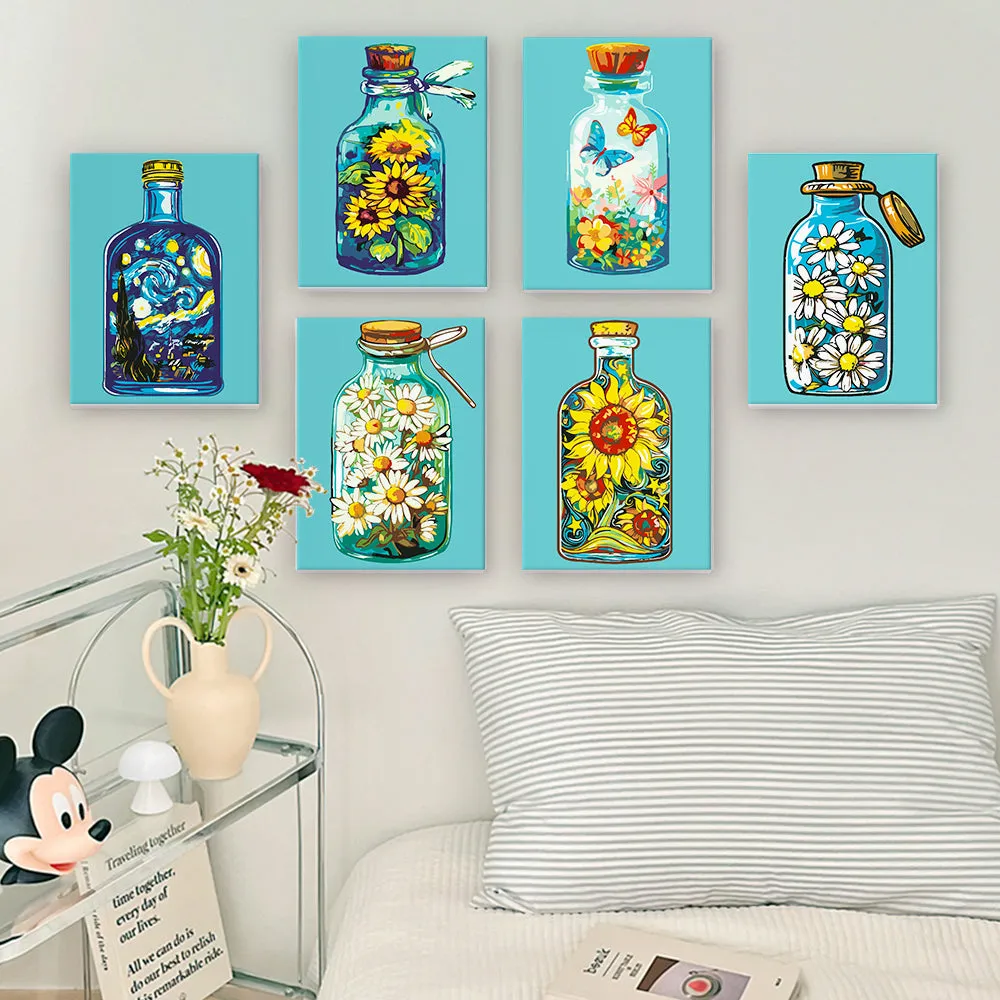 Figured'Art Mini Serie Magische Glazen Flessen schilderen op nummer 15x20cm