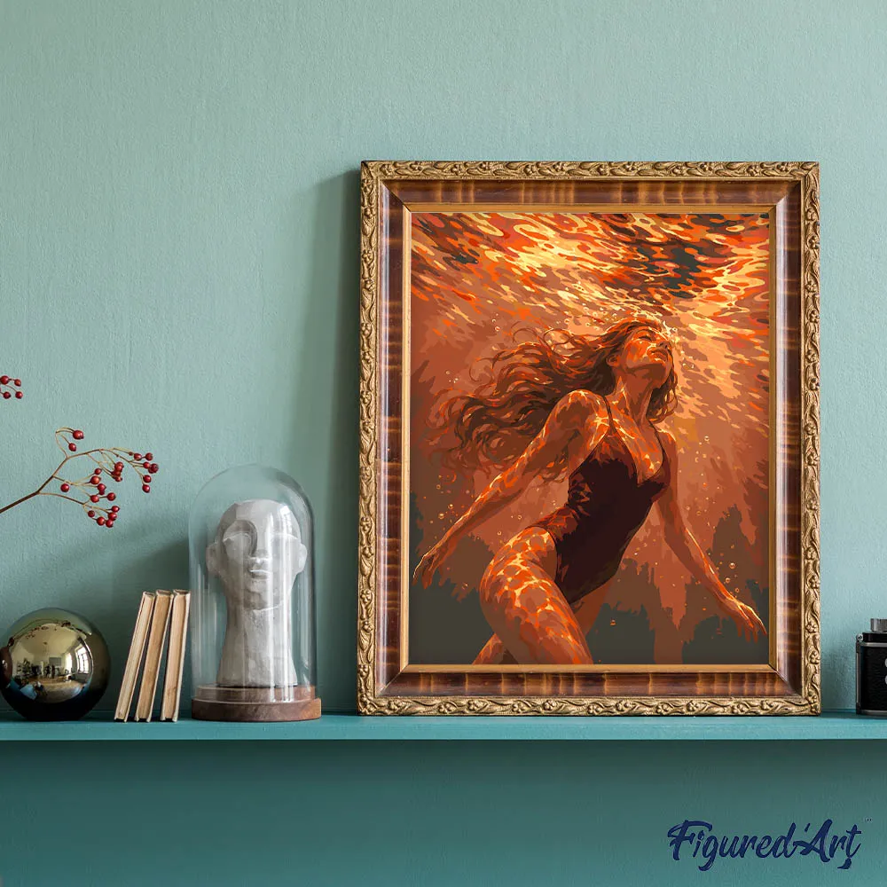 Figured'Art Onderwatergloed schilderen op nummer 40x50 cm