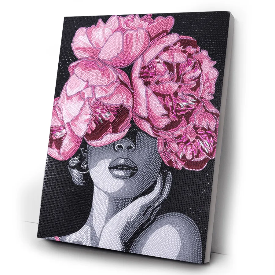 Craft Buddy Crystal Art Black White Portrait diamond painting 40x50cm