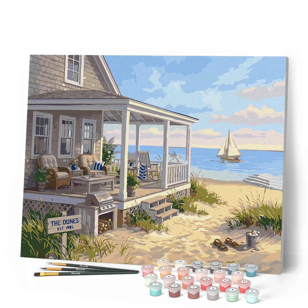 Figured'Art Duincottage schilderen op nummer 40x50cm landschap