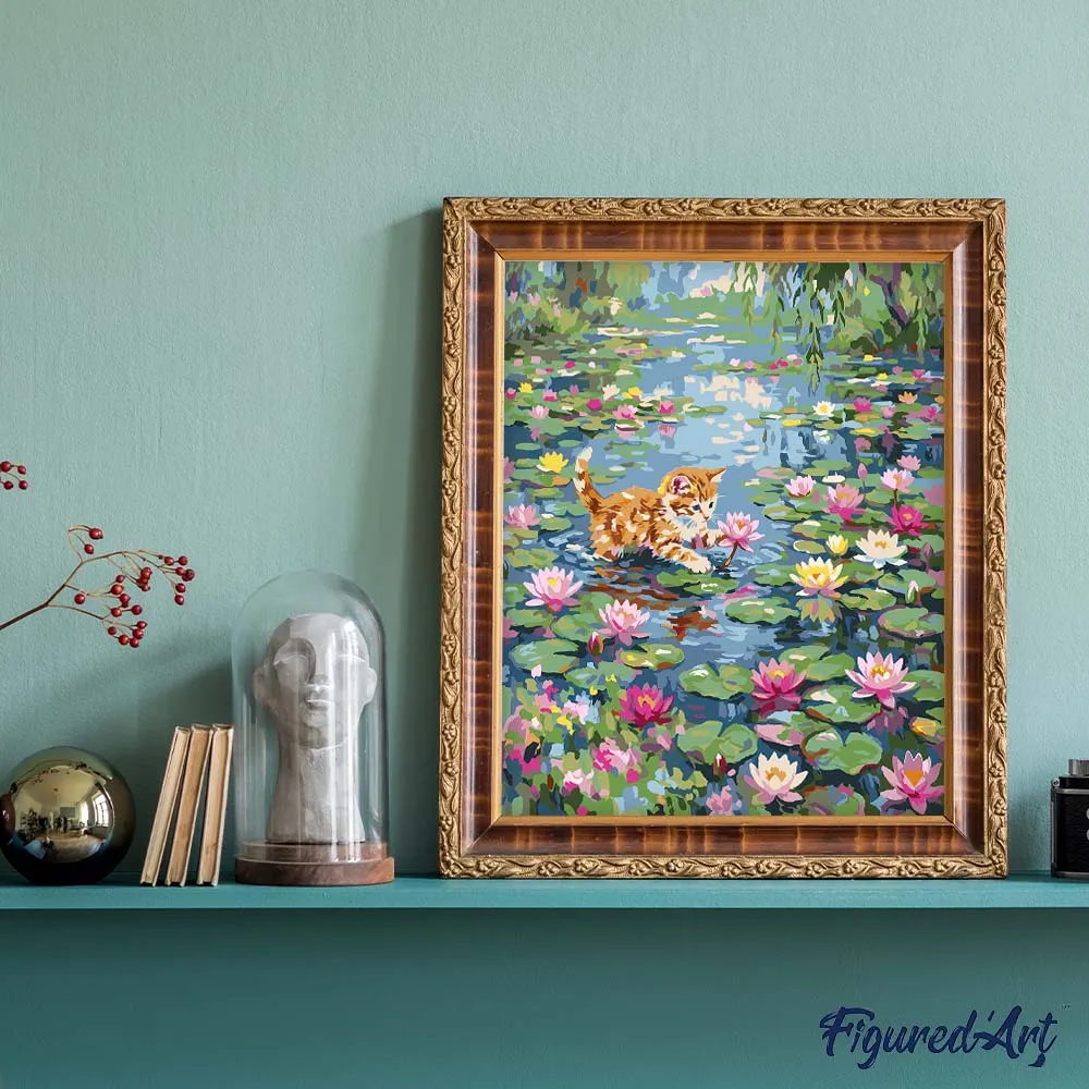 Figured'Art Nieuwsgierige Snorharen schilderen op nummer 40x50cm kat