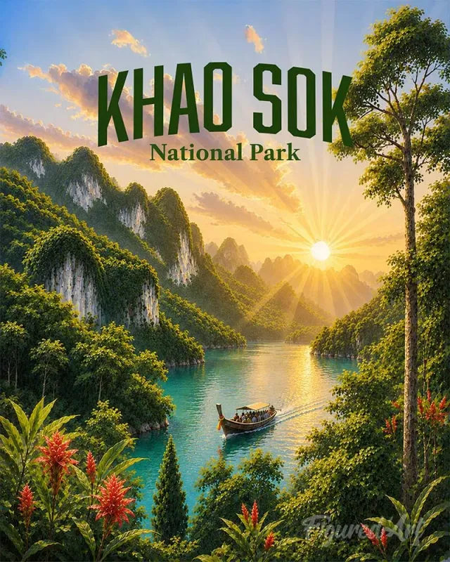 Figured'Art Nationaal Park Khao Sok schilderen op nummer 40x50cm jungle