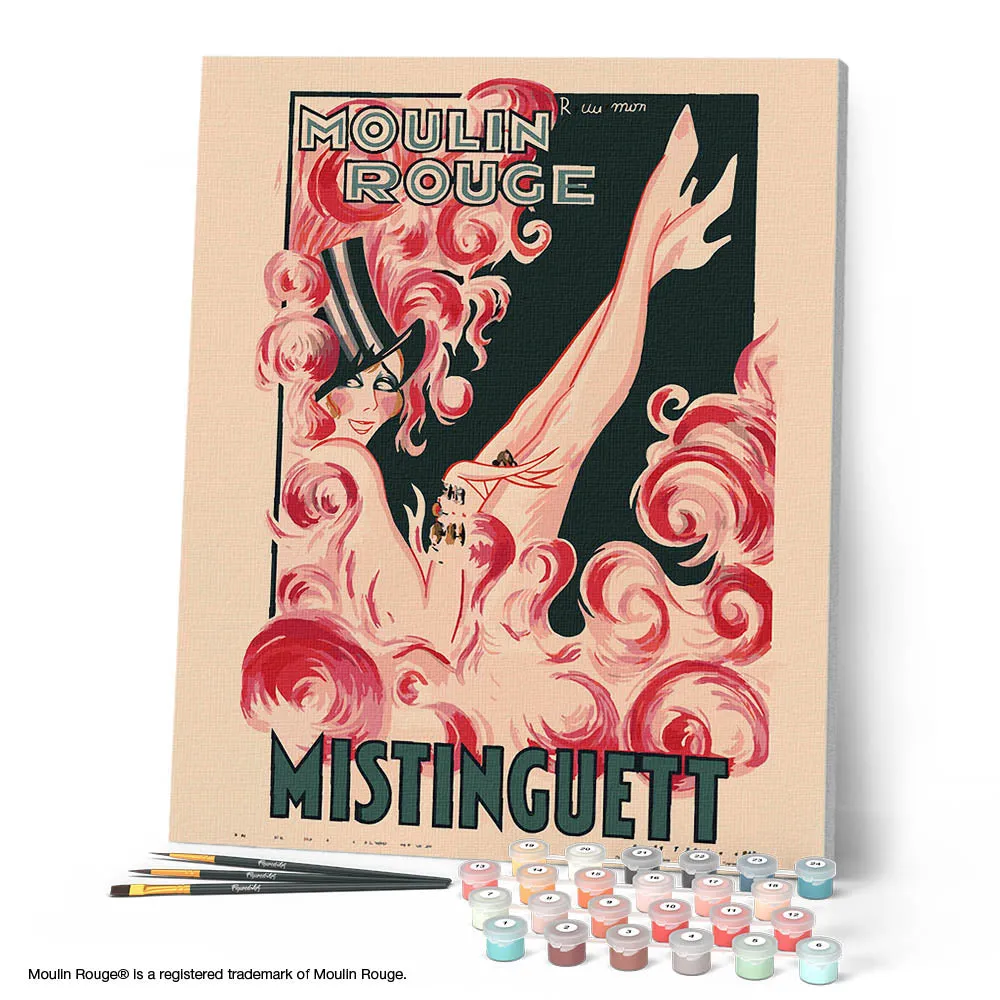 Figured'Art Moulin Rouge-affiche Mistinguett schilderen op nummer 40x50cm