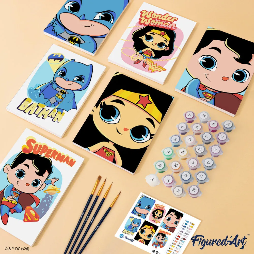 Figured'Art Justice League mini schilderen op nummer 15x20cm 6 stuks