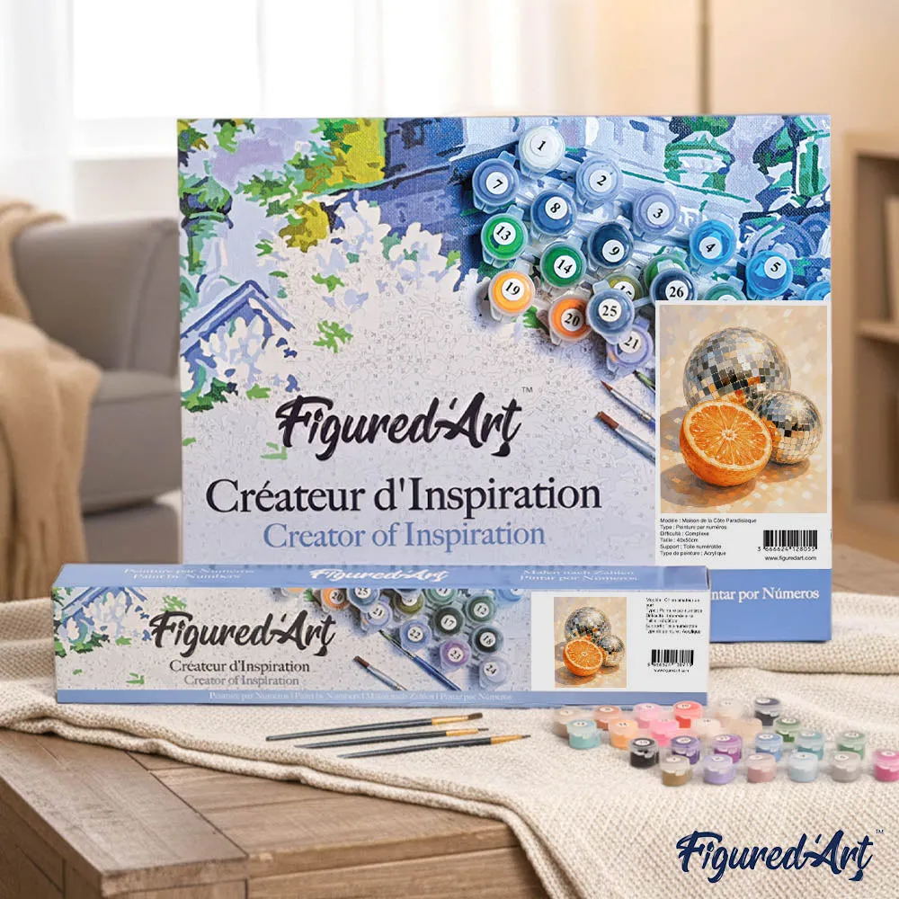 Figured'Art Disco-oranje schilderen op nummer 40x50 cm stilleven