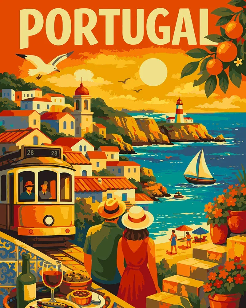 Figured'Art Reisposter Portugal schilderen op nummer 40x50cm