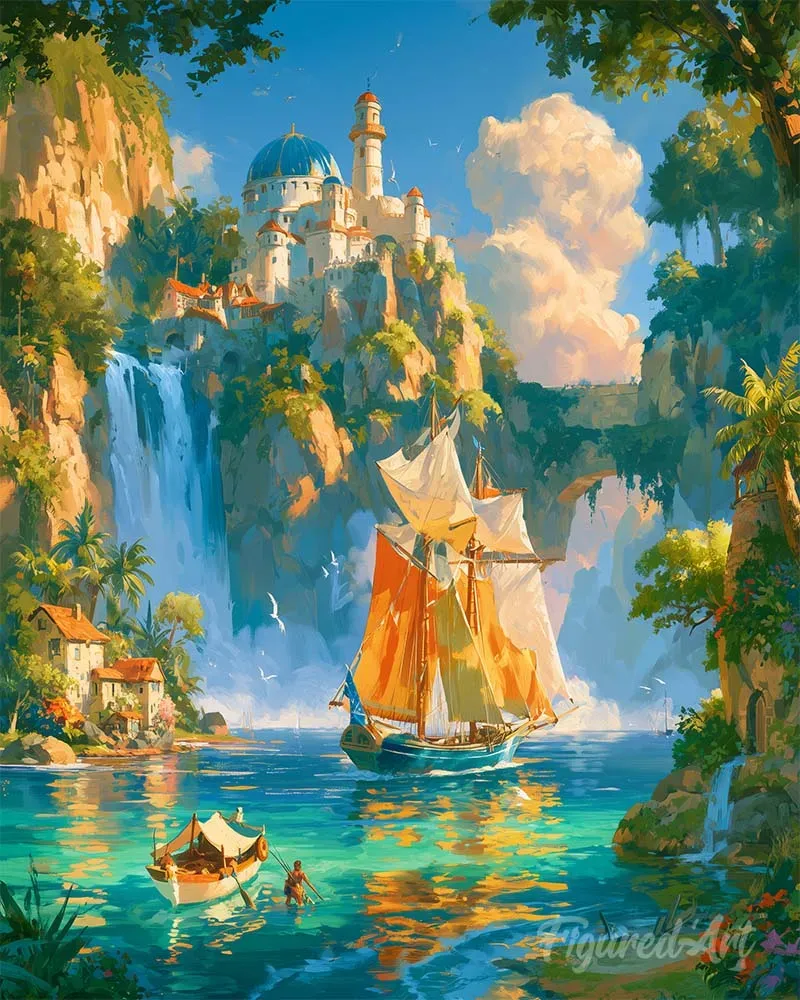 Figured'Art Odysseus' reis schilderen op nummer 40x50cm fantasie zee