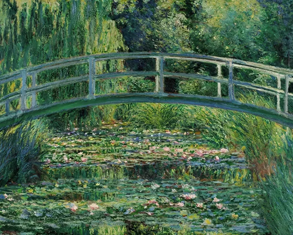 Figured'Art Waterlelies en Japanse brug Monet diamond painting 40x50cm