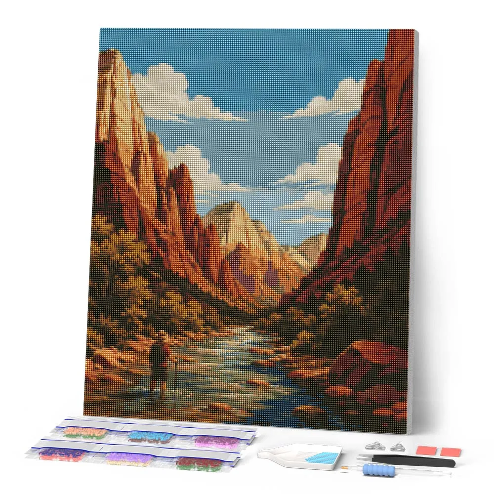 Figured'Art Zion Virgin River diamond painting 40x50cm full drill