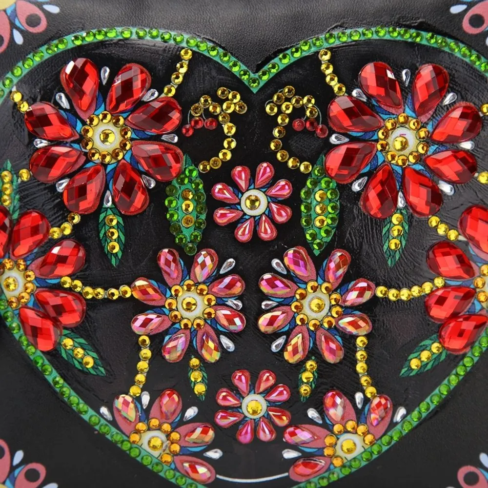 Figured'Art Middernacht Hartboeket diamond painting handtas 18x15cm