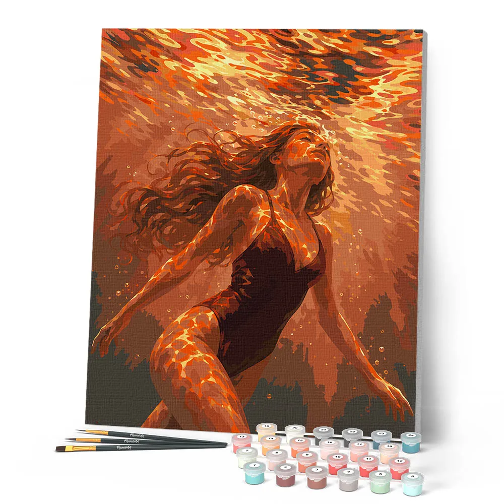 Figured'Art Onderwatergloed schilderen op nummer 40x50 cm