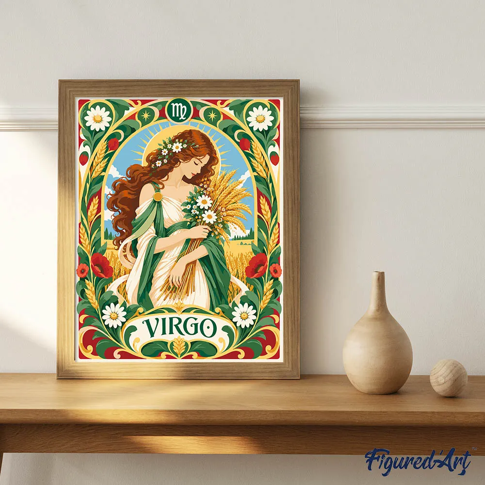Figured'Art Art Nouveau Maagd schilderen op nummer 40x50cm sterrenbeeld