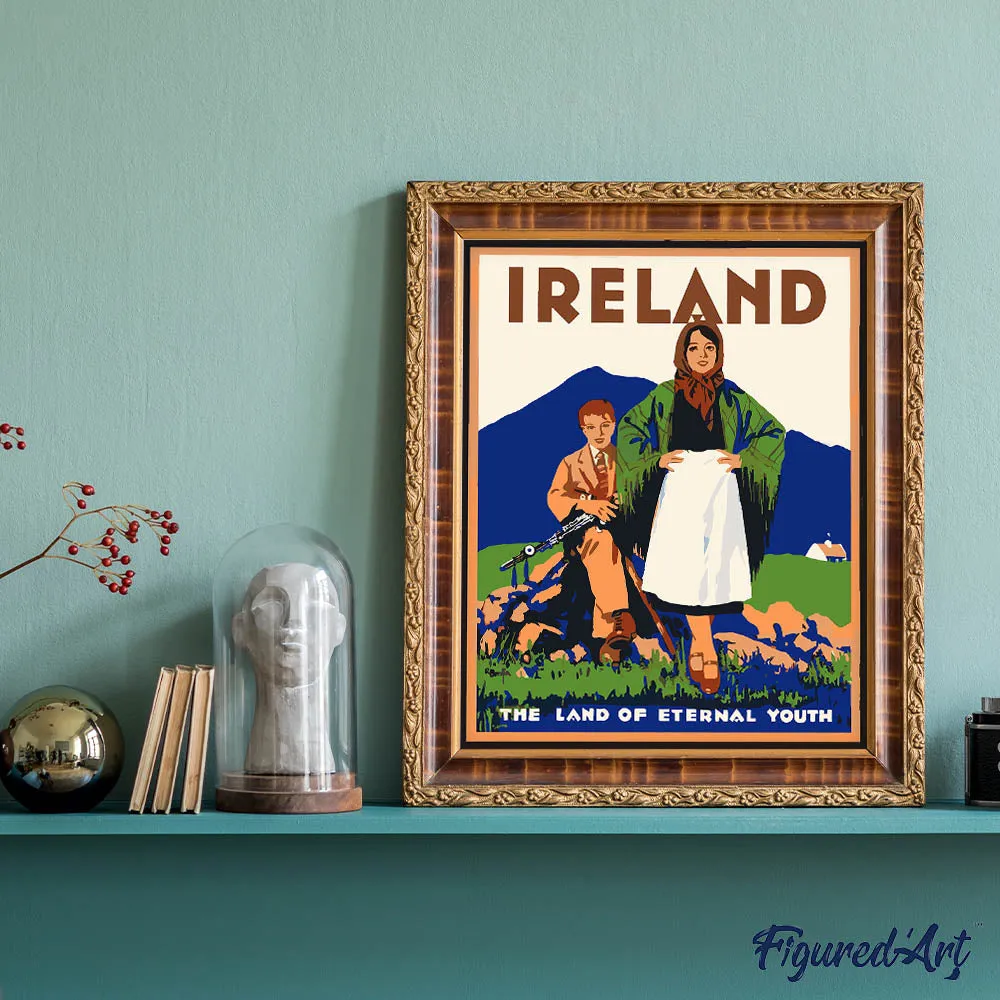 Figured'Art Eeuwig Ierland schilderen op nummer 40x50cm vintage poster